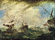 Francesco Guardi Schiffe im Meeresgewitter oil on canvas